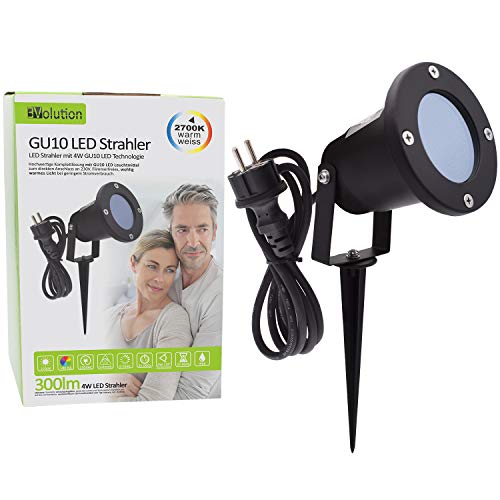 Evolution Foco LED jardín con piquete de tierra, incluye bombilla Gu10 de 4W,...