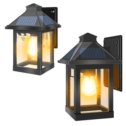 Farolas Solares Exterior, COLBOR Luces Vintage Pared al Aire Libre(2 Piezas) con...