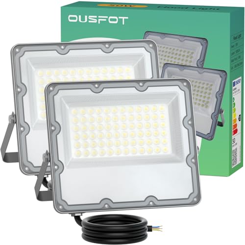 OUSFOT Foco LED Exterior 50W 2 Piezas, Foco Proyector LED IP66 Impermeable...