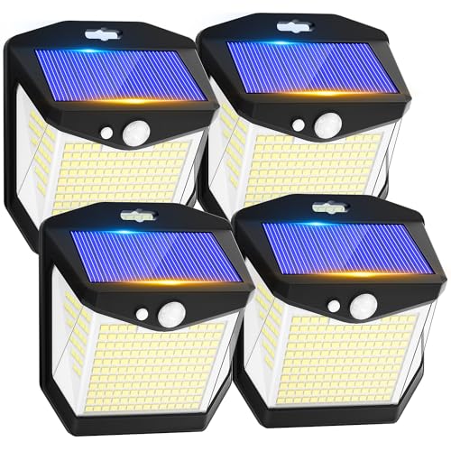 Luz Solar LED Exterior Jardin: 248 LED Luces Solares Sensor de Movimiento 270°...