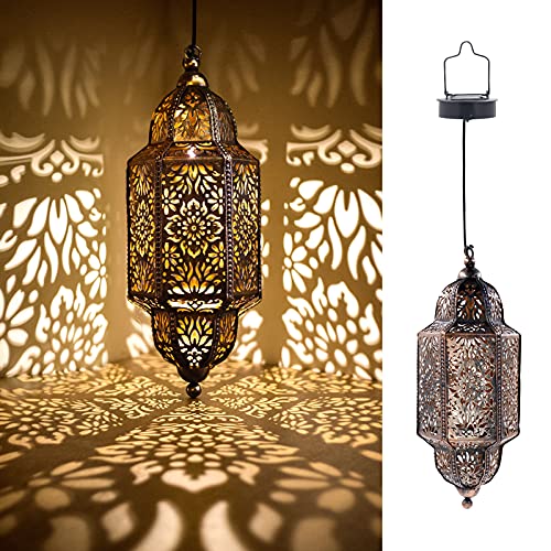 Lifeel Lámparas solares colgantes al aire libre decorativas marroquíes al aire...